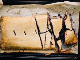 Blueberries-and-Cream Slab Pie