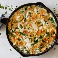 Food Network Kitchen’s Skillet Chicken Tortellini Alfredo.