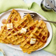 Food Network Kitchen’s The Best Cheddar and Herb Chaffle, as seen on Food Network.
