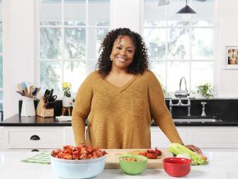 Miss Kardea Brown prepping crawfish for Crawfish Bisque, as seen on the Food Networks, Delicious Miss Brown, Season 6.