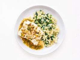 Baked Cod With Cauliflower Spinach Mash