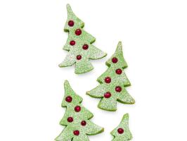 Pistachio Cherry Linzer Trees