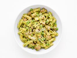 Pistachio Pesto Pasta With Sausage