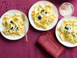 Herb Pappardelle with Lemon Butter and Caviar